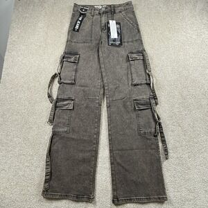 VIP Jeans Women Cargo Pants Size 5/27 Brown Sculpting Stretch New York City Col